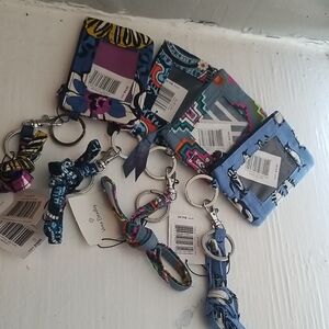 Vera Bradley Zip ID and Lanyards Keychain Card Holders